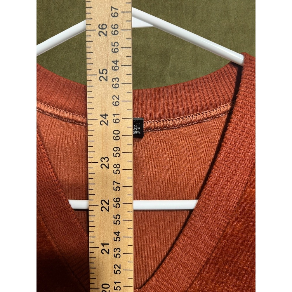 Vintage 80s Campus Velour Sweater Vest Mens Large Rust Orange V-Neck Made in USA - Picture 3 of 6